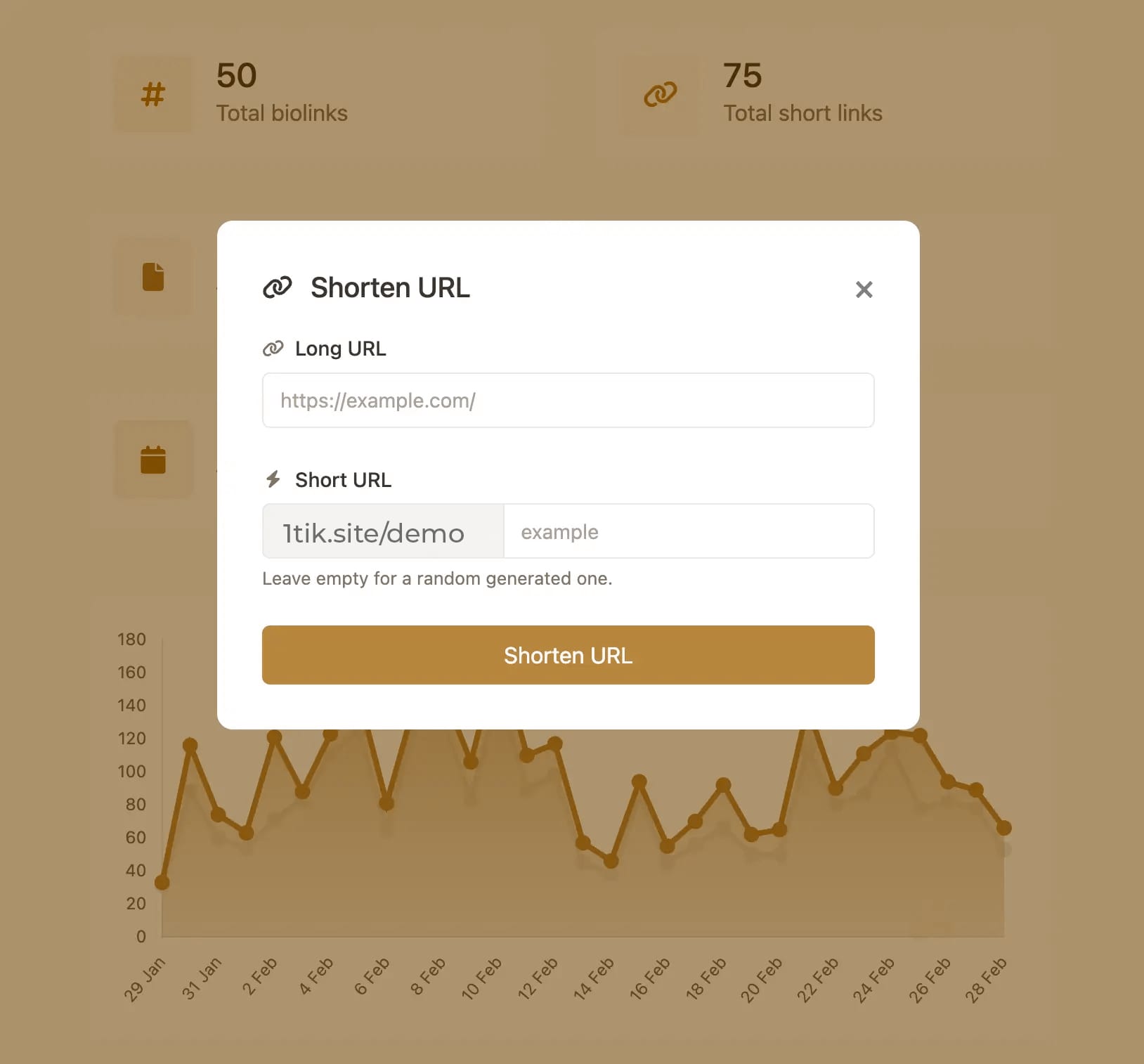 Uygulama kısa URL düzenleme sayfasının ekran görüntüsü