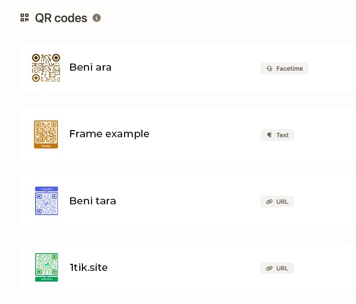 Uygulama QR kodu sistem sayfasının ekran görüntüsü